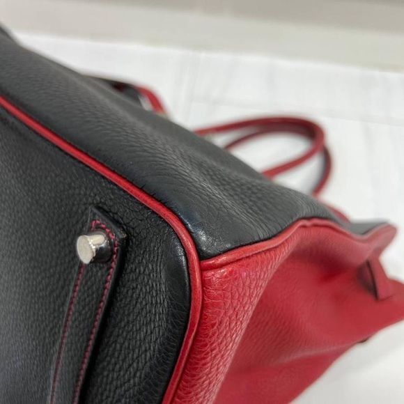 🖤❤️SOLD!!❤️🖤 HERMES BIRKIN 35 HSS BI-COLOR NOIRROUGE TOGO GARANCE BRUSHED PHW - Picture 4 of 16